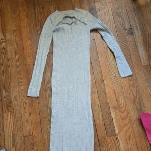 Pink Rose Light Gray Knit Dress